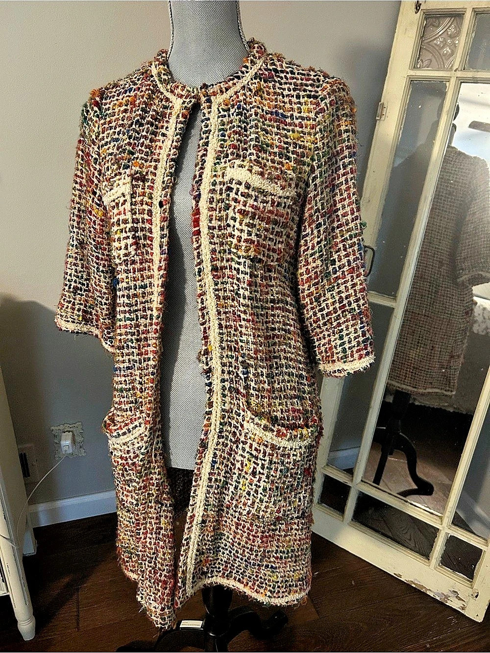 Elevenses Multicolor Tweed Jacket Size XS Like New